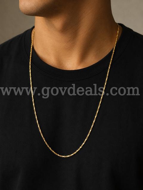 24” COBRA Necklace, 24K Gold Filled.