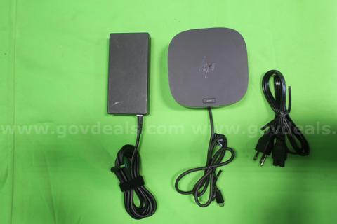 LOT OF (100) HP DOCKING STATIONS W/ POWER ADAPTERS: HP 120W N29 MODEL: HSN-IX02- TESTED!