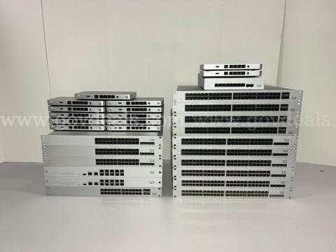 Lot of 30 Cisco Meraki Gigabit Ethernet Switches and Wireless Network Security Appliances