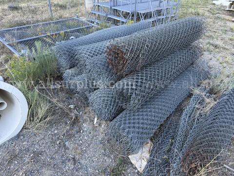 Chain Link Fence Bundles, Poles and Panels, Galvanized and Aluminum Material ~75pcs, Qty 1 Lot