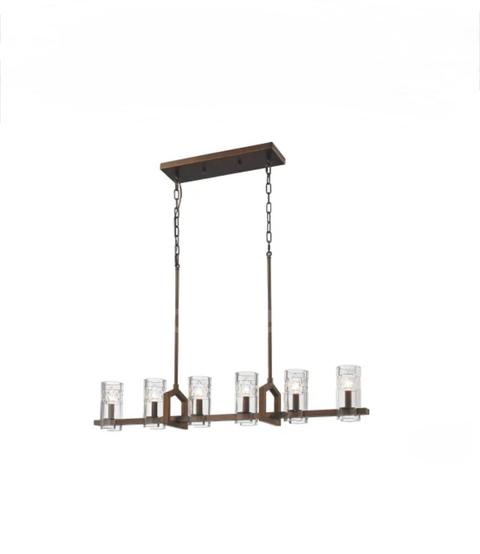 Brand New - Millennium Lighting Tulsa 6 Light 44" Wide Linear Chandelier with Glass Shades