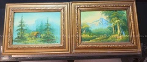 Set of 2, Vintage, Landscape Paintings, Not Authenticated. Excellent Condition.