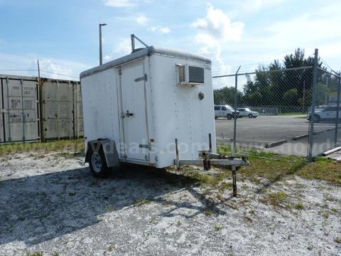 TRAILER,ENCLOSED, 8'X 5' ALUM, SINGLE-AXLE w/BUDDY BEARING, DOUBLE DOORS