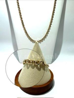 Gorgeous, Ladies, 2 Piece, CZ Eternity Bracelet and Necklace Set. 24 “ and 8”, Real 24k Gold Filled