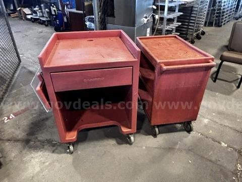 Lot of 2 Mobile Food Service Carts