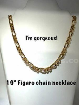 Gorgeous, 19 Inch, Italian Figueroa, Real 24k Gold Filled, Chain Necklace