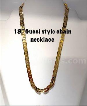 Beautiful, 18 Inch, Real 24k Gold Filled, Gucci Style Chain Necklace