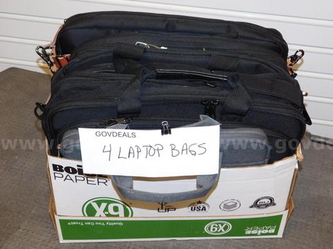 Laptop bags qty 4, Camera bag qty 1