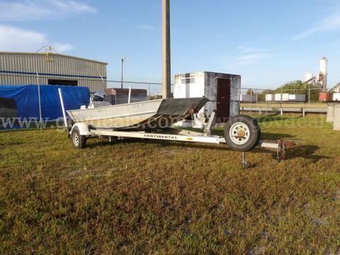 JON BOAT 16' ALUMINUM, ALUMINUM TRAILER, SINGLE-AXLE, 50-HP OUTBOARD