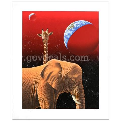 William Schimmel, "Our Home Too I - Elephants" Limited Edition Fine Art