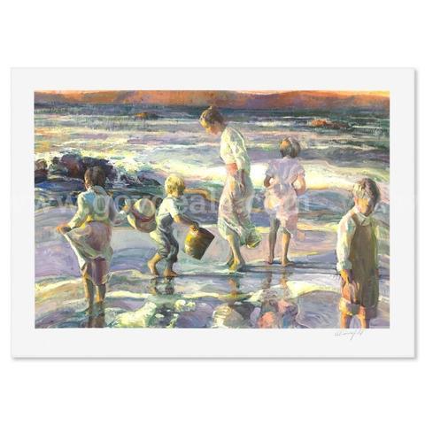 Don Hatfield, "Frolicking at the Seashore" Limited Edition Fine Art