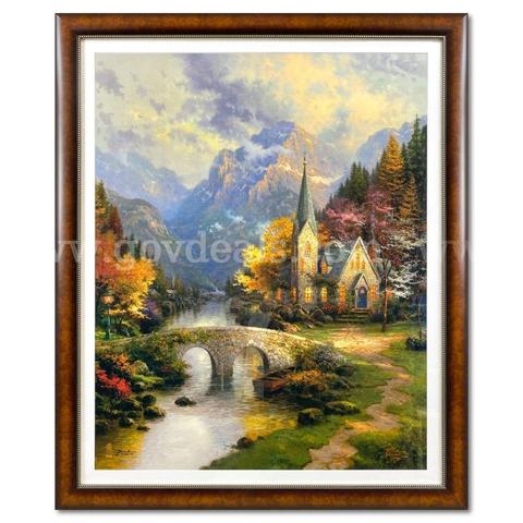 Thomas Kinkade (1958-2012), "Mountain Chapel" Limited Edition Fine Art