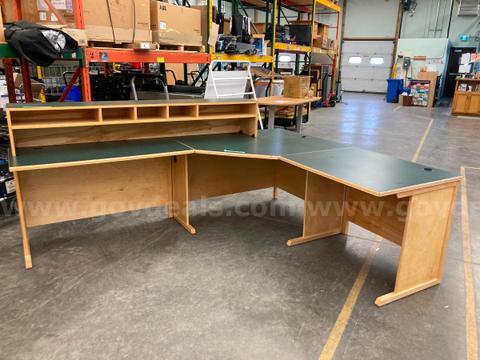 4 Piece Locally Made Wooden Desk (#2)