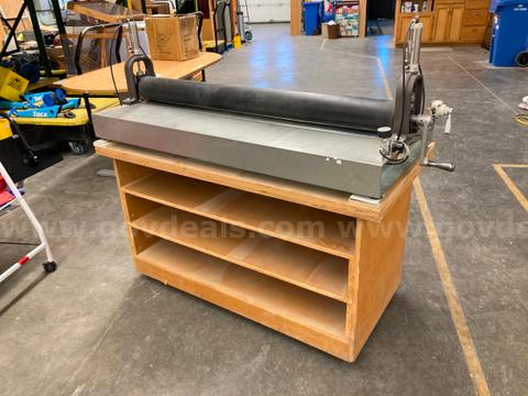 48" Applicator, Hand Squeeze Roll on Wheeled shelf