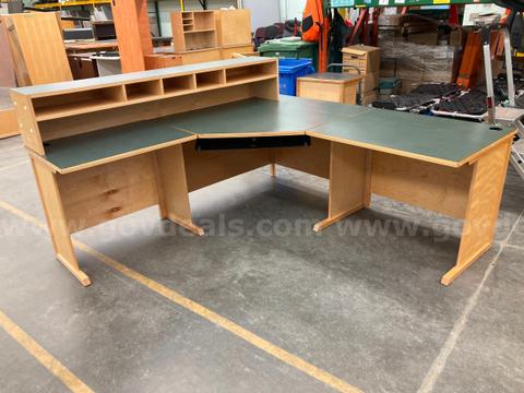 Green 4 Piece Locally Made Wooden Desk (#3)