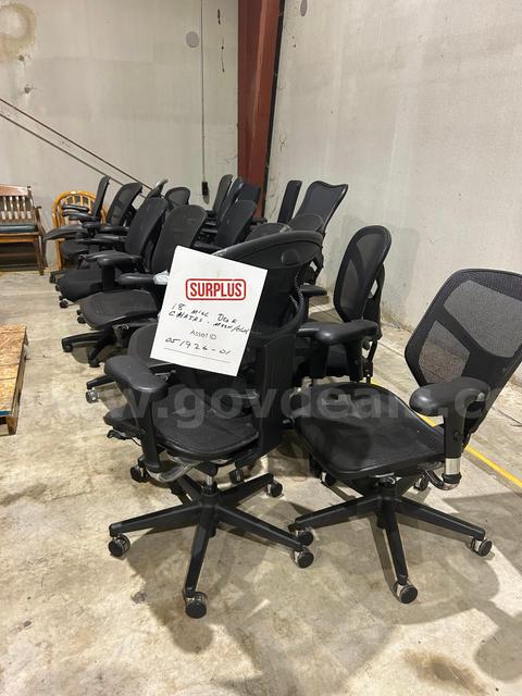 Eighteen (18) misc desk chairs - mesh and cloth