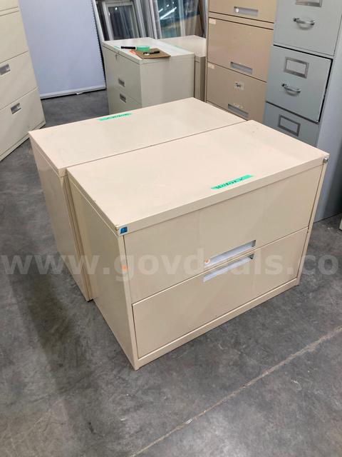 2- 2 drawer Metal File Cabinets (no keys)
