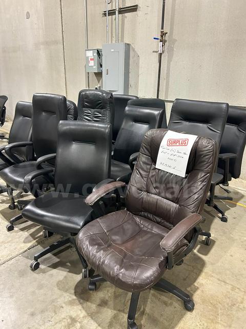Twelve (12) misc desk chairs - vinyl and cloth