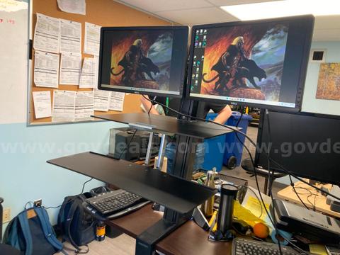 2- 22" Dell Monitors with Ergotron Variadesk - Local pick up only