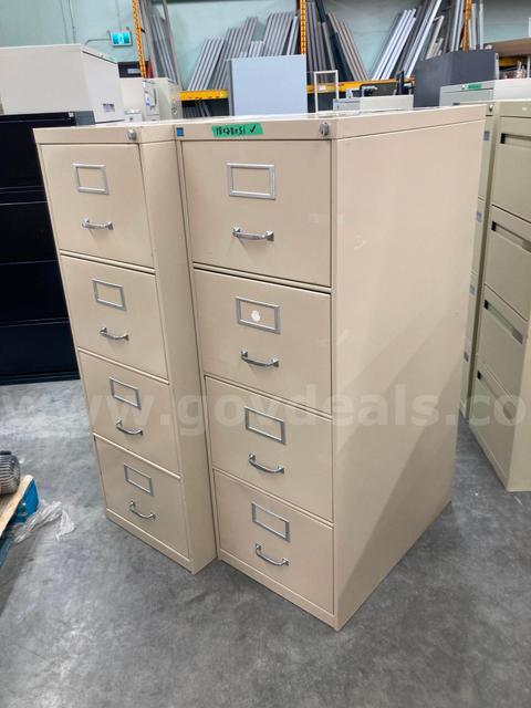2 - 4 Drawer Narrow File Cabinets (no keys)