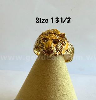Beautiful, Men's, Size 13 1/2, Real 24k Gold Filled, Cougar Ring