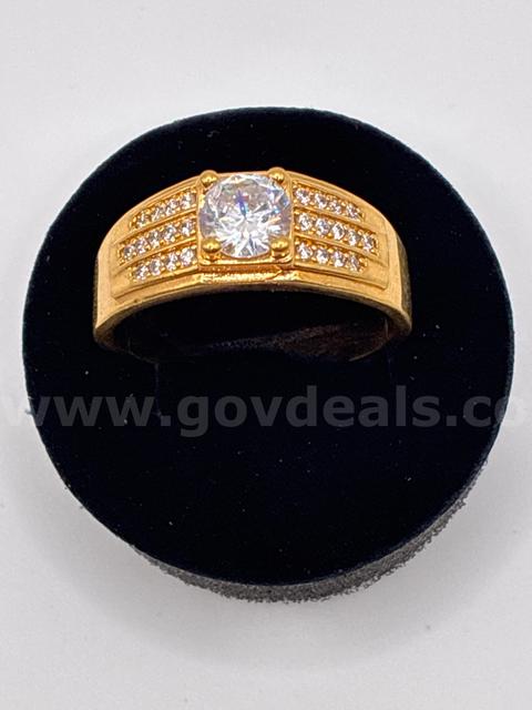 Beautiful, Men's, Size 13.5, CZ Ring , 24K Gold Filled