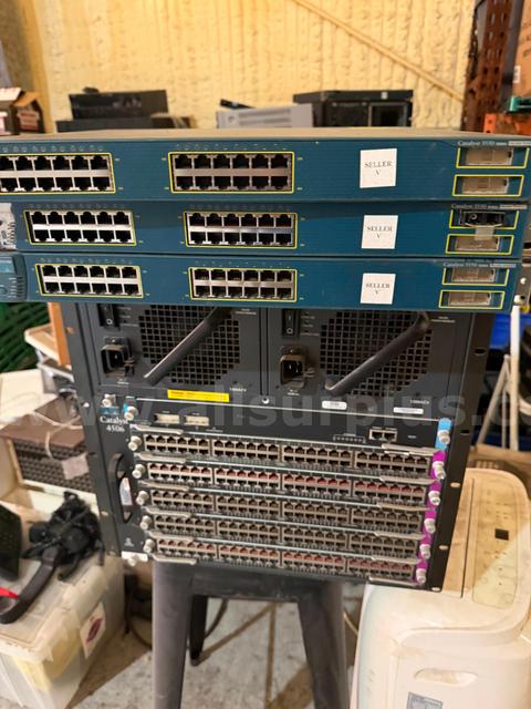 (5) Cisco Catalyst 4506 network switch chassis.  (3) Cisco Catalyst 3560 series network switches.