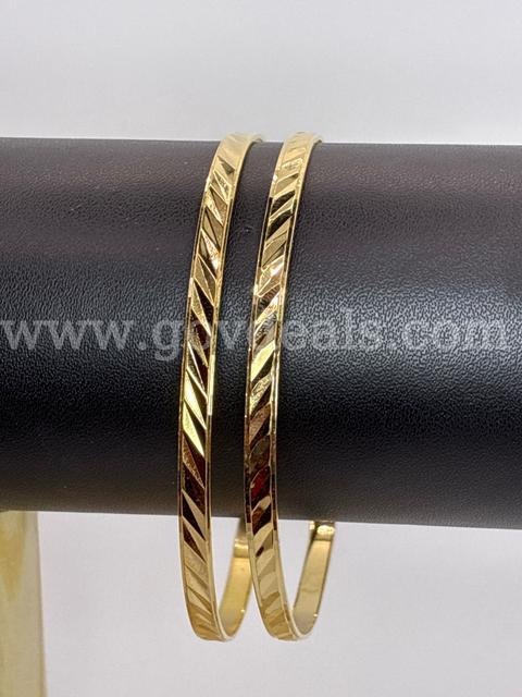 (2) 2 3/4 Diameter,Thin Diamond Cut Bangles, 24K Gold Filled.