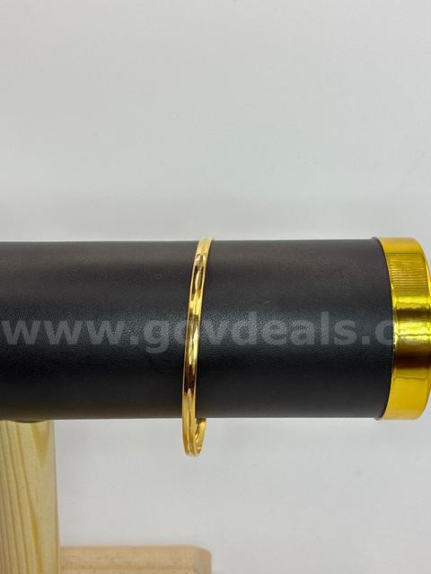 2 3/4 Diameter,Thin Diamond Cut Bangle, 24K Gold Filled.