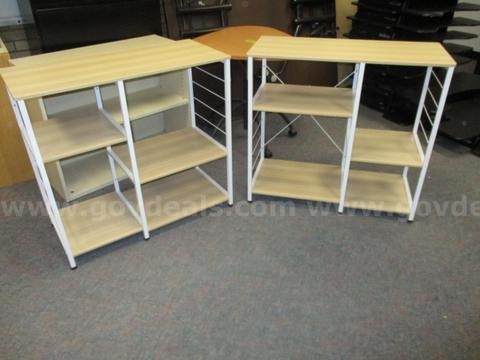 2 small shelving units