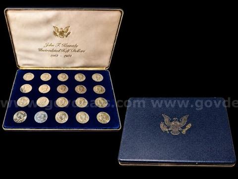 20 coins John F. Kennedy UNC Half Dollars 1964-1984| Some 90% , 40% Silver, in OGP Case
