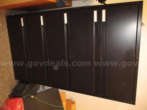 Tall black lateral 5 drawer filing cabinet