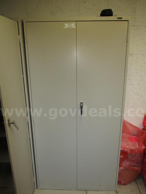 tall grey metal cabinets