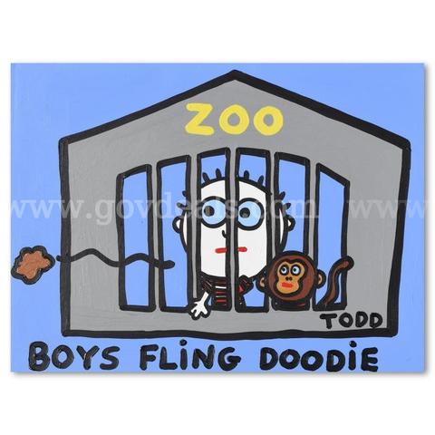 Todd Goldman, "Boys Fling Doodie" Original Fine Art