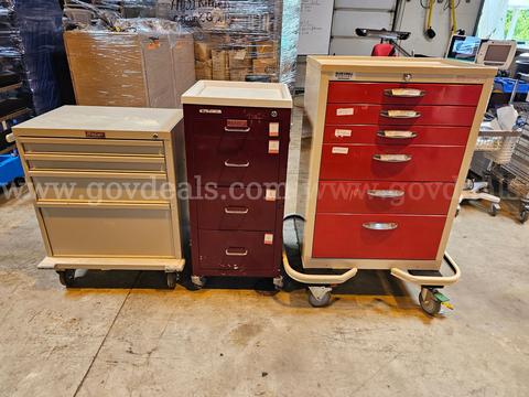 Lot of 3 medical carts