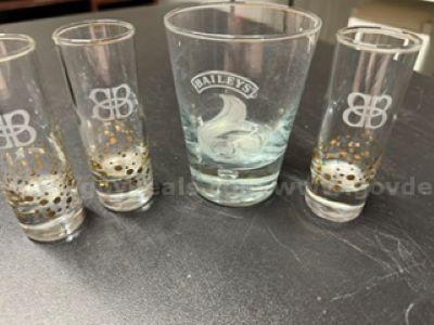 Assorted Set of (4), Vintage Bailey's Glasses