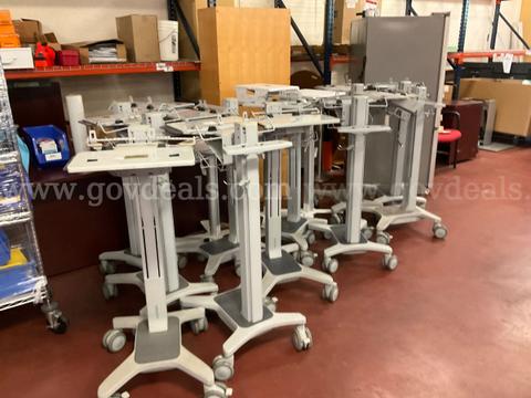 lot of 14 Nurse Stands On Wheels