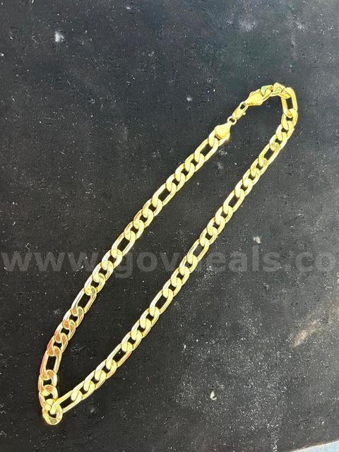 24K Gold 24” 9MM Extra Large Flat Figaro Necklace! UNDER $100R!