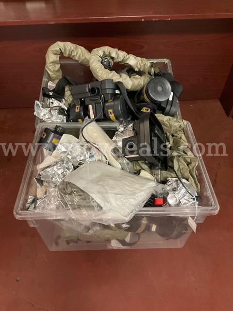 LOT of 43 3M Breathe Easy Turbo Powered Air Gas Masks/Butyl Head Cover With Capes