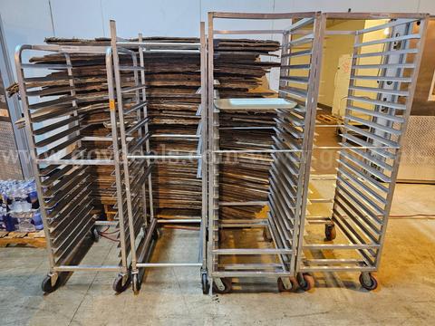 Lot of 4 - Tier Bakery Full Sheet Pan Rack On Wheels