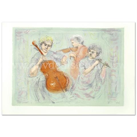 Edna Hibel (1917-2014), "Trio" Limited Edition Fine Art