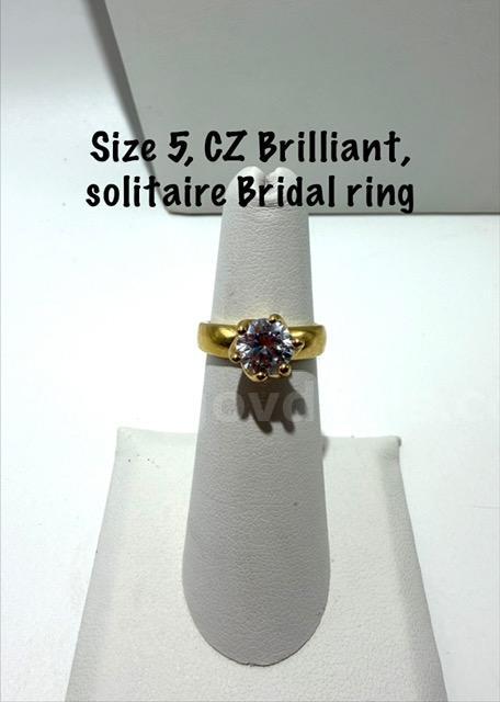 Gorgeous, Ladies, Size 5, CZ, Solitaire Brilliant Bridal Ring