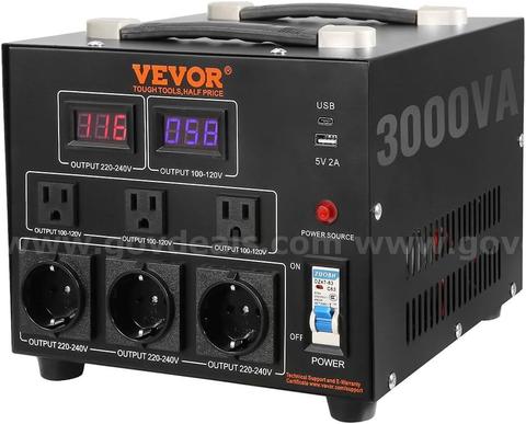 SHIPPING AVAILABLE  Power Converter, 3000W, Durable Step Up/Down Unit, Switches between 110V and 220V(A3-30)