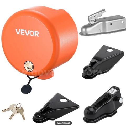 SHIPPING AVAILABLE VEVOR Trailer Lock, Fits 1-7/8, 2 & 2-5/16-Inch Straight Tongue Ball Couplers, Heavy Duty (A3-34)