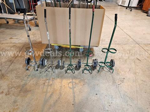 Lot of 18 - Single/Double Cylinder Oxygen Tank Carts W/Wheels