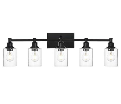 Brand New - Bath Vanity Light Fixture 5 Light Modern Industrial Metal Black Wall Sconce Bathroom Light
