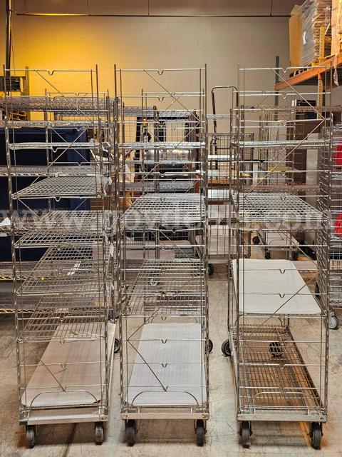 Lot of 3 - Metal Racks W/Wheels - 5 Ft. Wide  X  6 Ft. 7.5 " Tall