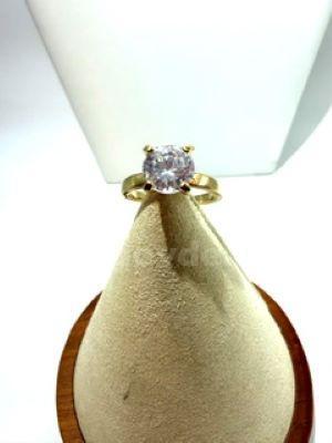 Beautiful, Ladies, Real 24k Gold Filled, Size 6, CZ Solitaire Bridal Ring
