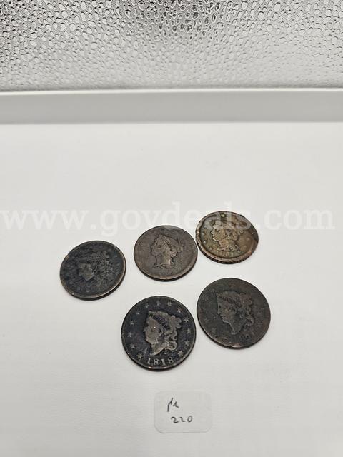 5 Early Day U.S. Large Cents,  Investment
