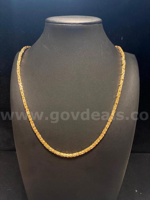 Elegant, 29” Filigree Barrel Link Necklace, 24K Real Gold Filled.